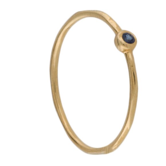 IPPOLITA 18K YELLOW GOLD 750 SAPPHIRE SQUIGGLE MINI STACKING RING - Picture 5 of 9